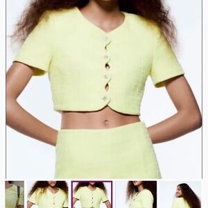 Zara Yellow Cropped Top + Skort